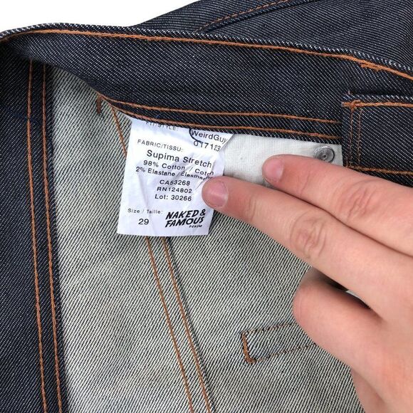 Naked & Famous Jeans Size 29 Supima Stretch - Picture 7 of 9